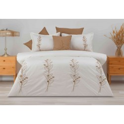 BAHAR DALLARI Nevresim Takımı - Beyaz-Kahve