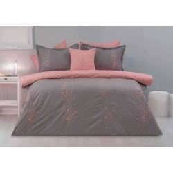 BAHAR DALLARI Nevresim Takımı - Gri-Pudra