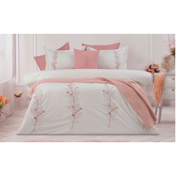 BAHAR DALLARI Wafle Pike Nevresim Takımı - Beyaz-Pudra