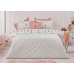 HAYAT AĞACI Nevresim Takımı - Beyaz-Pudra