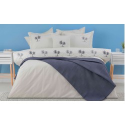 PALMİYE Wafle Pike Nevresim Takımı - Beyaz-Gri