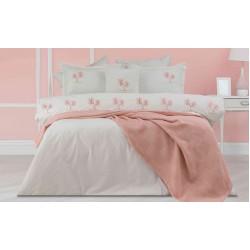 PALMİYE Wafle Pike Nevresim Takımı - Beyaz-Pudra