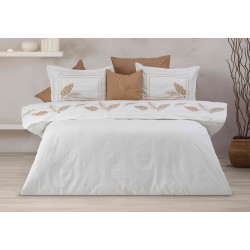 PAMPAS Nevresim Takımı - Beyaz-Kahve