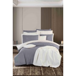 KARDELEN Wafle Pike Nevresim Takımı-Gri-Beyaz